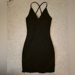 LF SEEK THE LABEL Smocked Black Halter Dress
